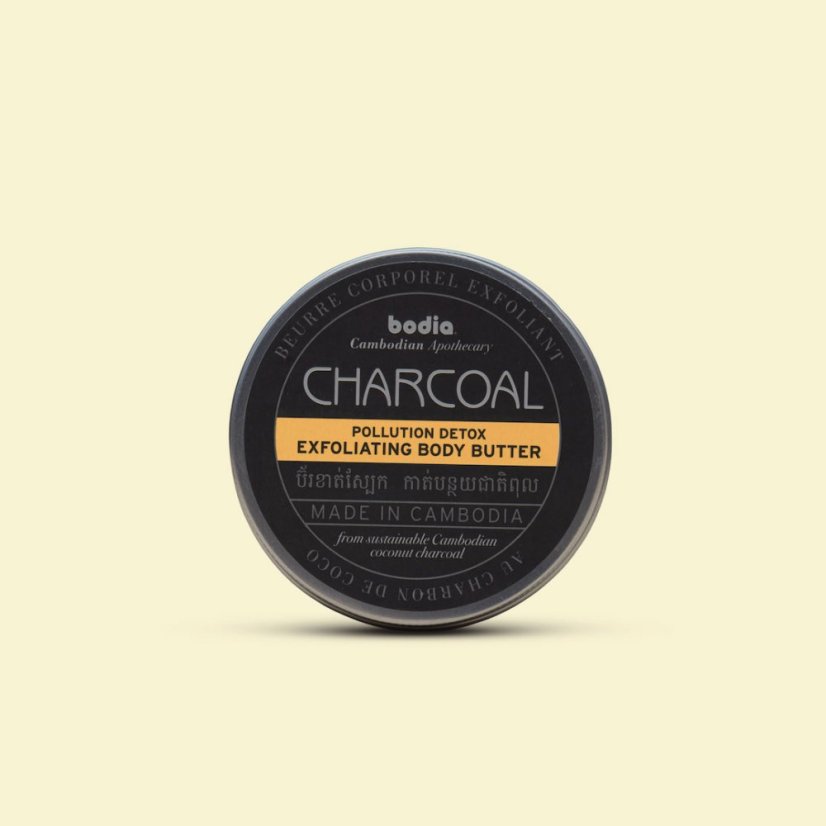 Exfoliační tělové máslo s aktivním uhlím - kokos