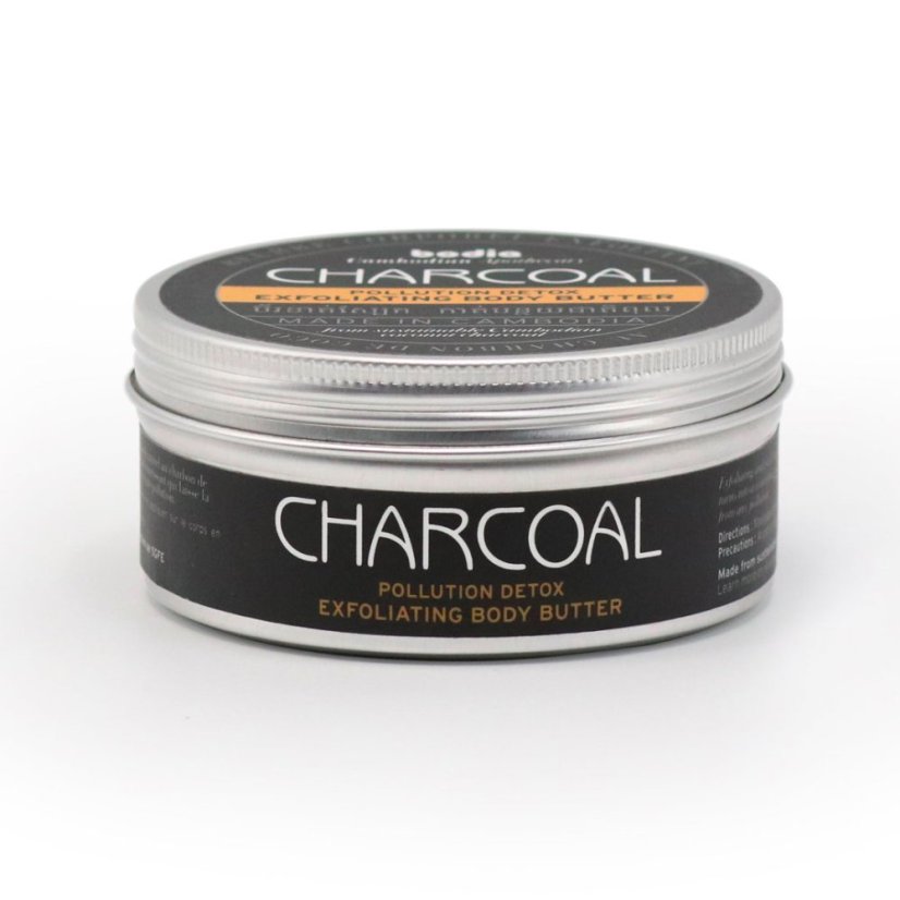 Exfoliační tělové máslo s aktivním uhlím - kokos